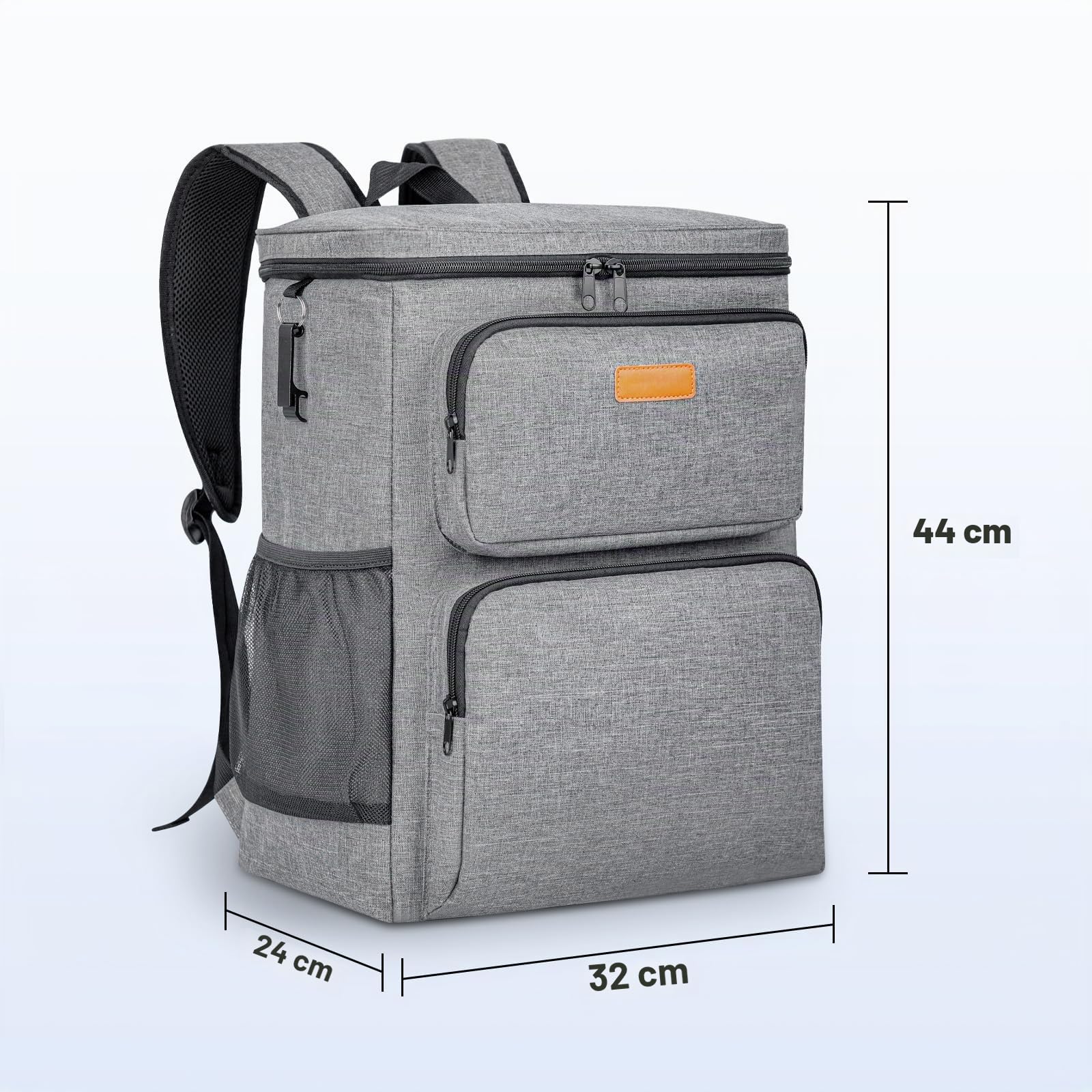 Sac à Dos Isotherme Étanche et Souple Grande Capacité de 33 L Sac à Dos de Pique-Nique avec Multiples Poches et Un Décapsuleur Sac à Dos Glacière Portable pour Famille Repas Camping Plage Travail