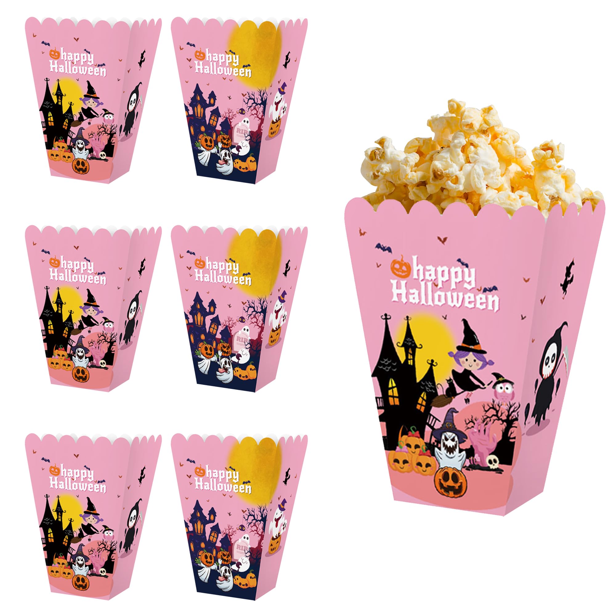 Amazon.co.jp: Heyiminy ハロウィンポップコーンボックス ピンク