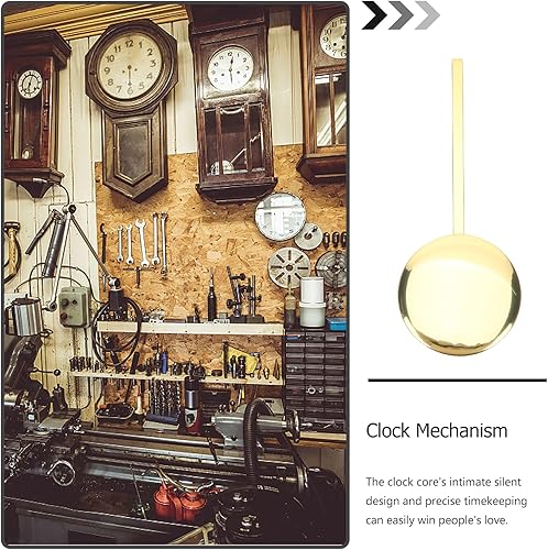 Miniatura 5 de Veemoon Reloj Péndulo Reemplazo Reloj Péndulo Piezas de Reloj DIY Accesorios Reloj de Pared Suministros Metal Cuarzo Oro Adornos DIY Reloj de Pared