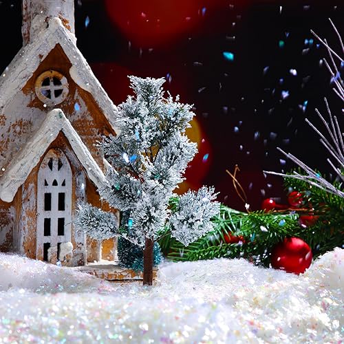 Miniatura 5 de Aoriher Juego de rollos de nieve falsa de Navidad de 10.6 onzas y 3 piezas de manta de nieve artificial para Navidad, cubierta de nieve falsa gruesa