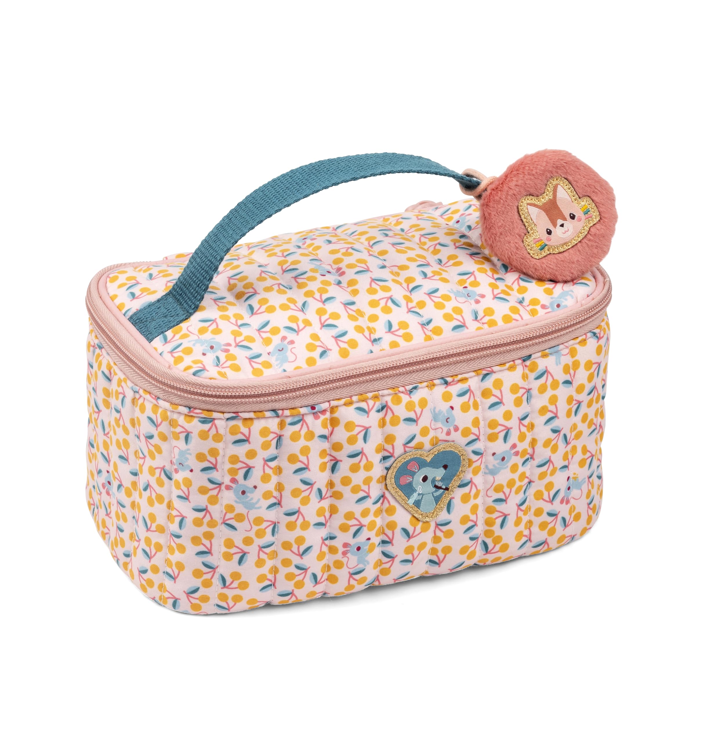 Lilliputiens - Trousse De Toilette Enfant Jeanne Le Chat – Compacte & Fun - Accessoire de Voyage - Imprimé Rose - 21 cm - Dès 2 Ans - 84493