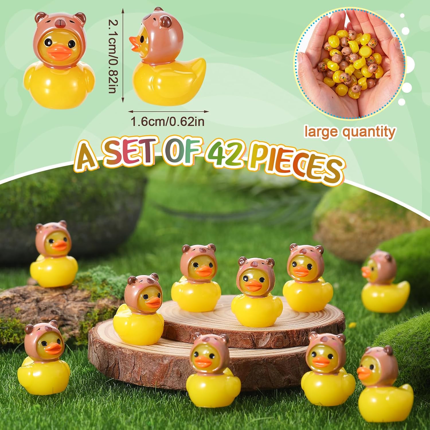 42 Pcs Mini Duck Figurines Tiny Ducks Resin Figurines image 2