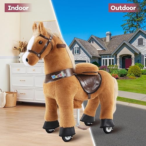 Miniatura 4 de WondeRides Caballo de juguete para pasear a caballo, tamaño S 3, 30.1 pulgadas de altura, para niños de 3 a 5 años, sin pilas ni electricidad