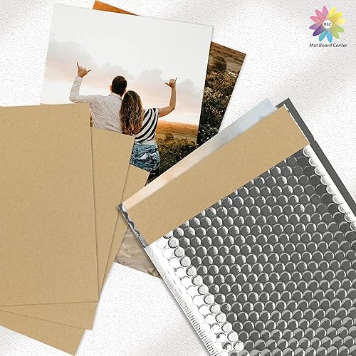 Miniatura 27 de Mat Board Center, paquete de 25 hojas de cartón corrugado de 6 x 9, 1/8 de pulgada de grosor, insertos de cartón plano para correo, embalaje