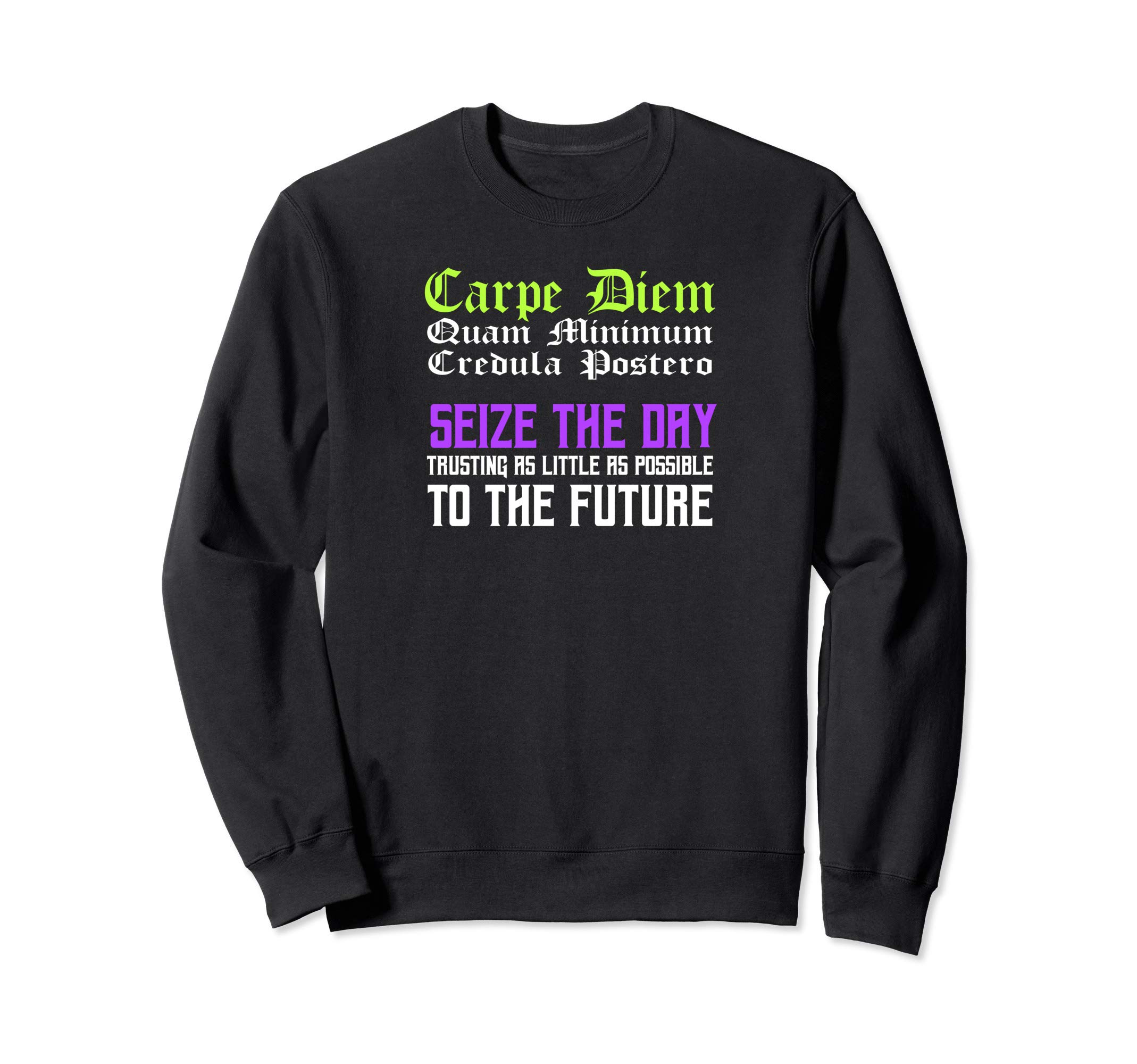 Carpe Diem Quam Minimum Credula Postero Sweatshirt Desertcart INDIA