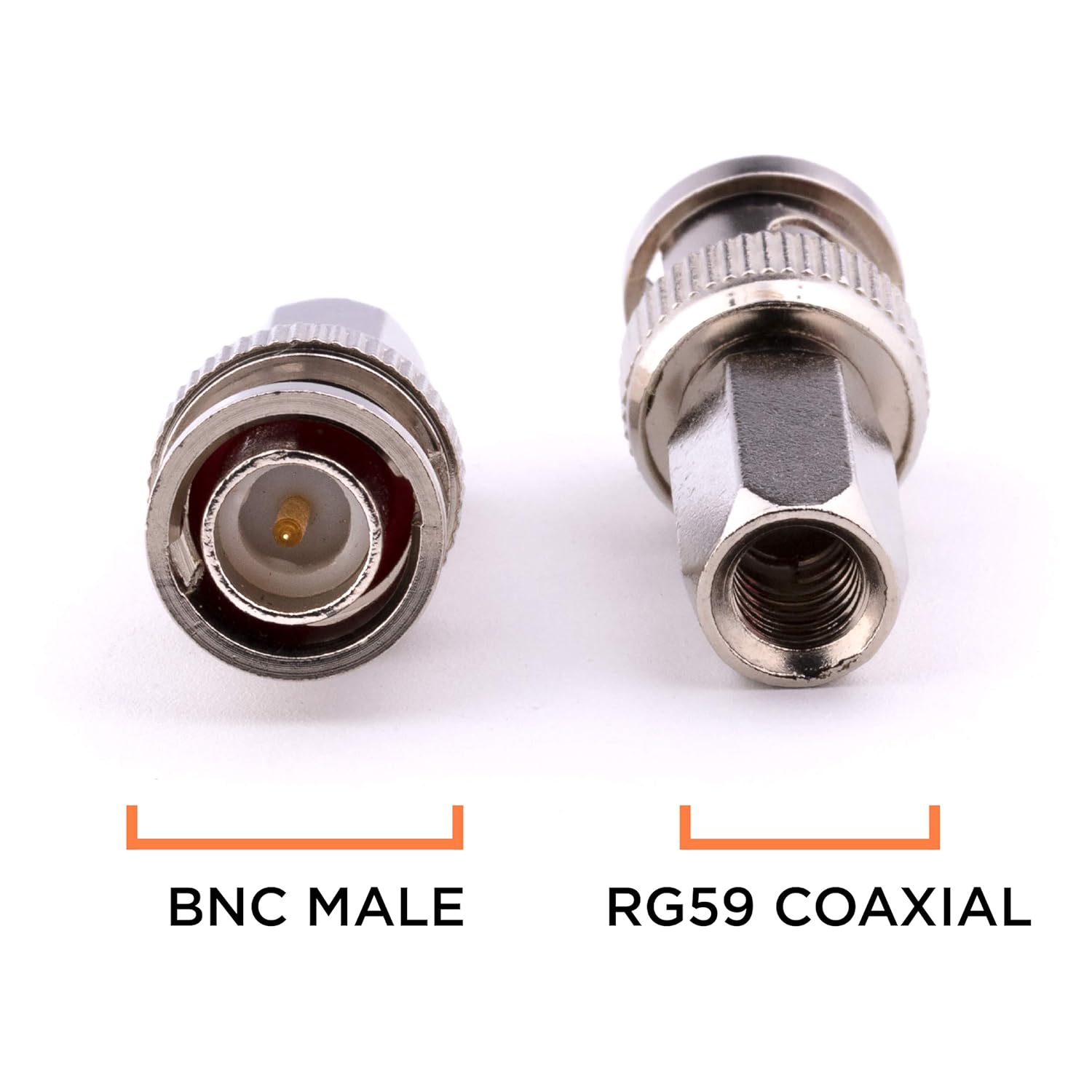 THE CIMPLE CO Screw-On BNC Connectors RG59 - Male Twist-On Coaxial Cable Ends - RG59 Coax Ends for SDI, HD-SDI, CCTV Security Camera Cable - Pack of 100