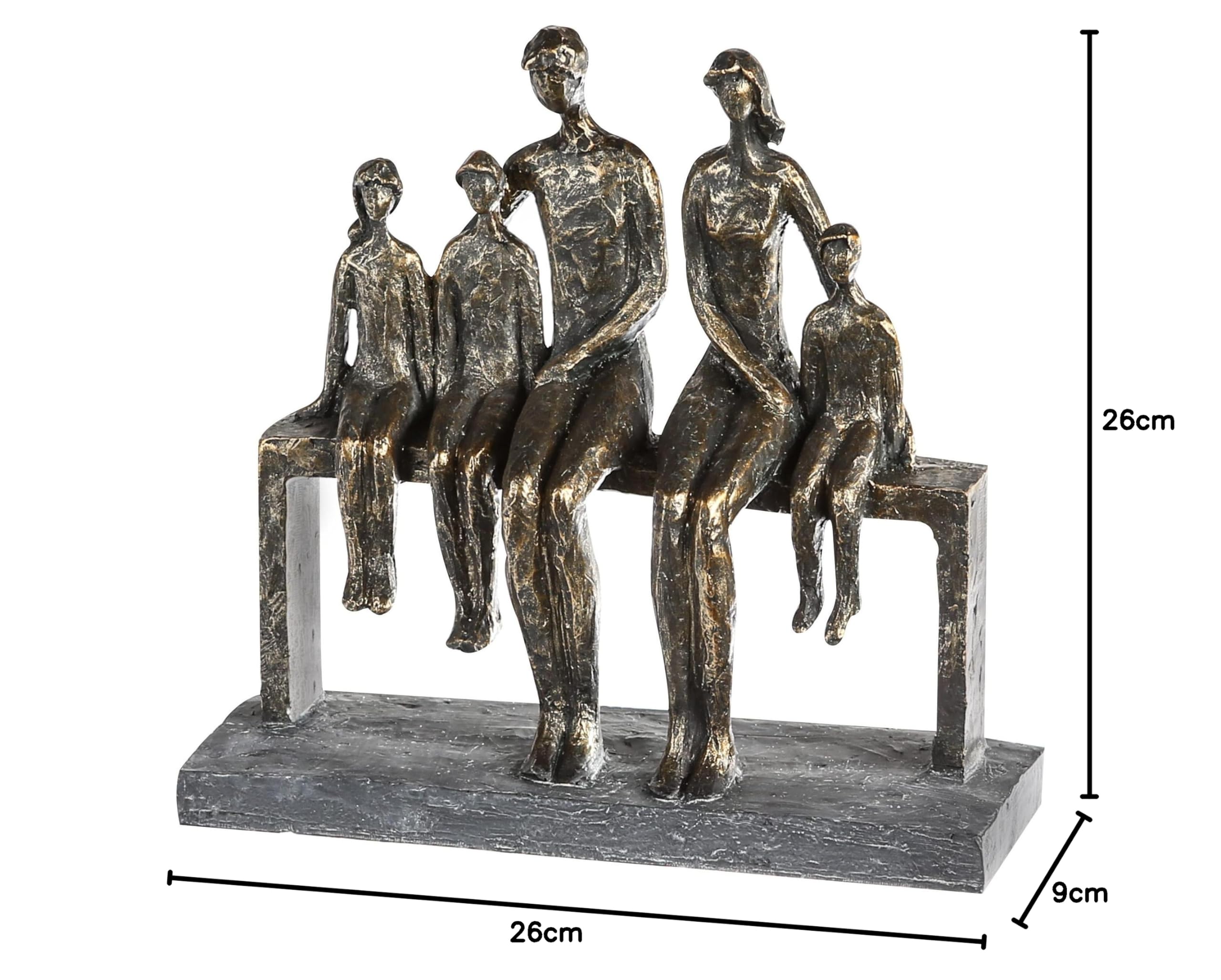 Casablanca modernes Design Escultura Resina Bronce Gris Höhe 26 cm