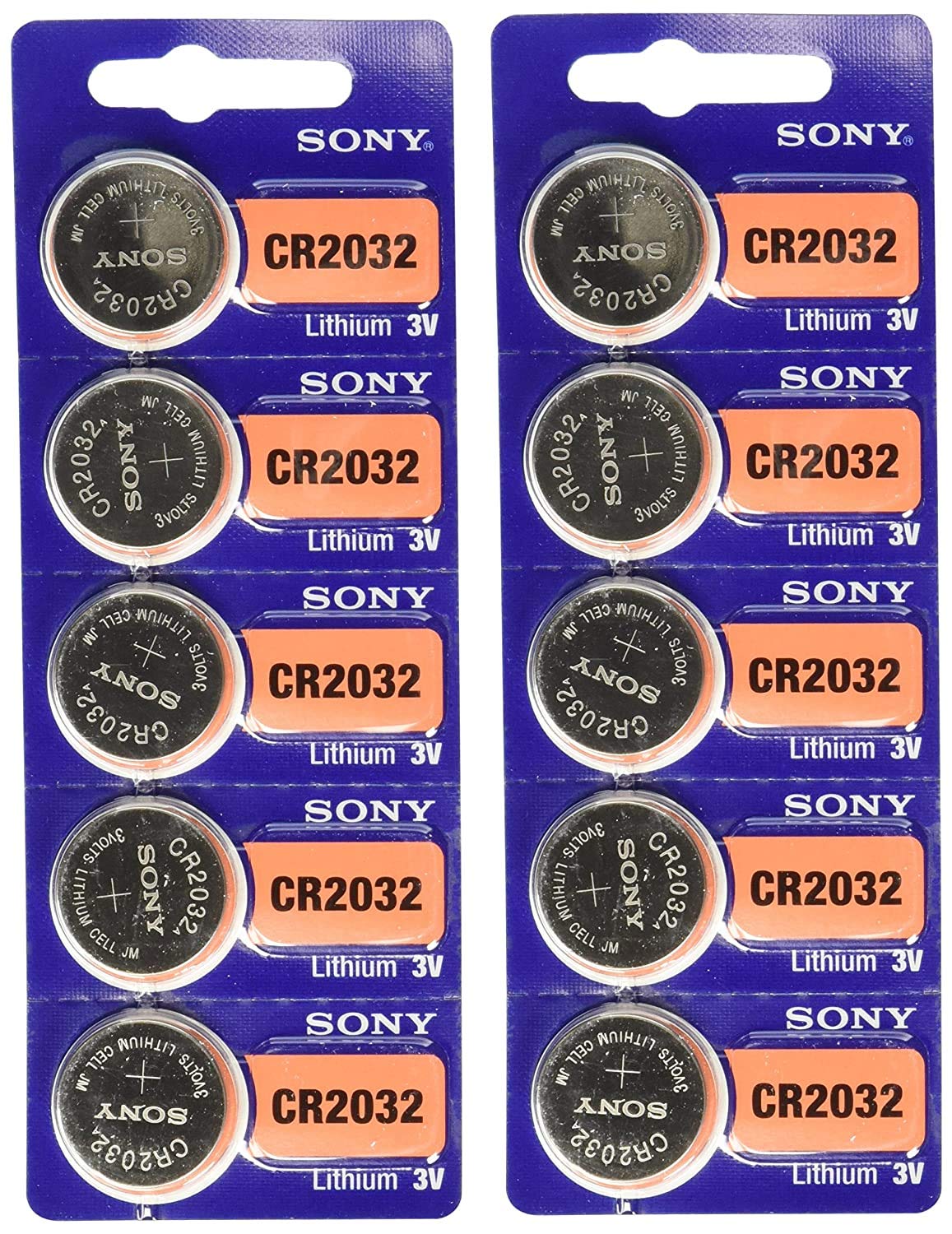 Murata CR2032 3V Lithium Coin Cell (10 Batteries) - Replaces Sony CR2032
