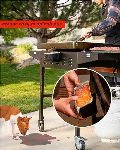 Miniatura 2 de Recogedor de grasa trasero mejorado para plancha Blackstone, embudo de grasa trasero, trampa de grasa integrada, accesorios innovadores para plancha