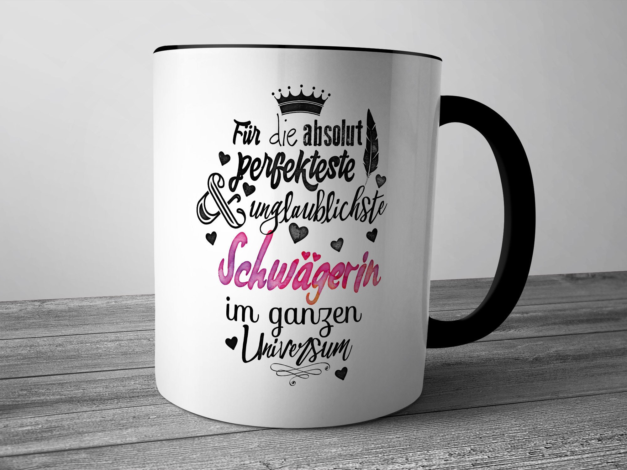 Tasse Personnalisée Rose 300ml – Pour Ma Super Sœur (Cadeau Anniversaire)