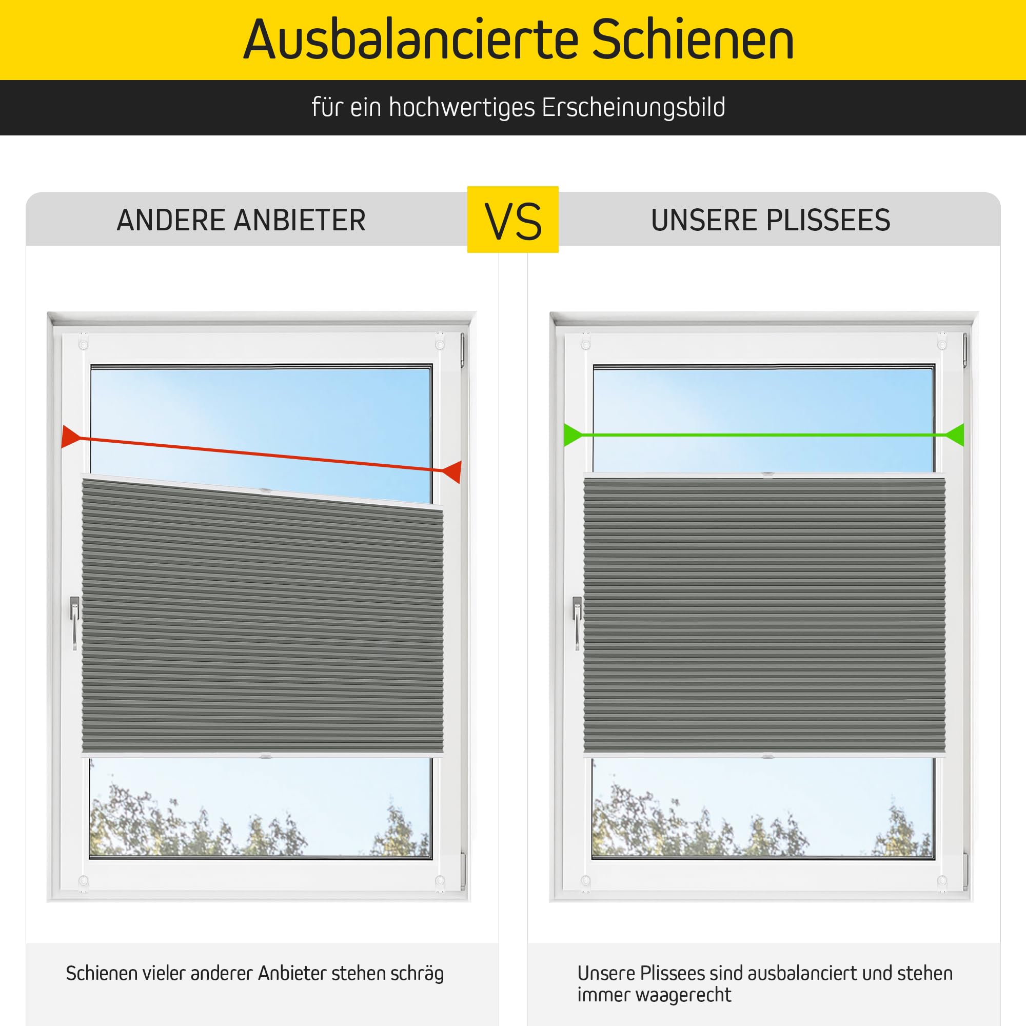 Jalousiescout Klemmfix Tende Plissettate a Nido d'Ape Senza Foratura, 40x140cm, grigio, Termiche Oscuranti, Protezione Sole/Privacy/Calore per Finestre e Porte