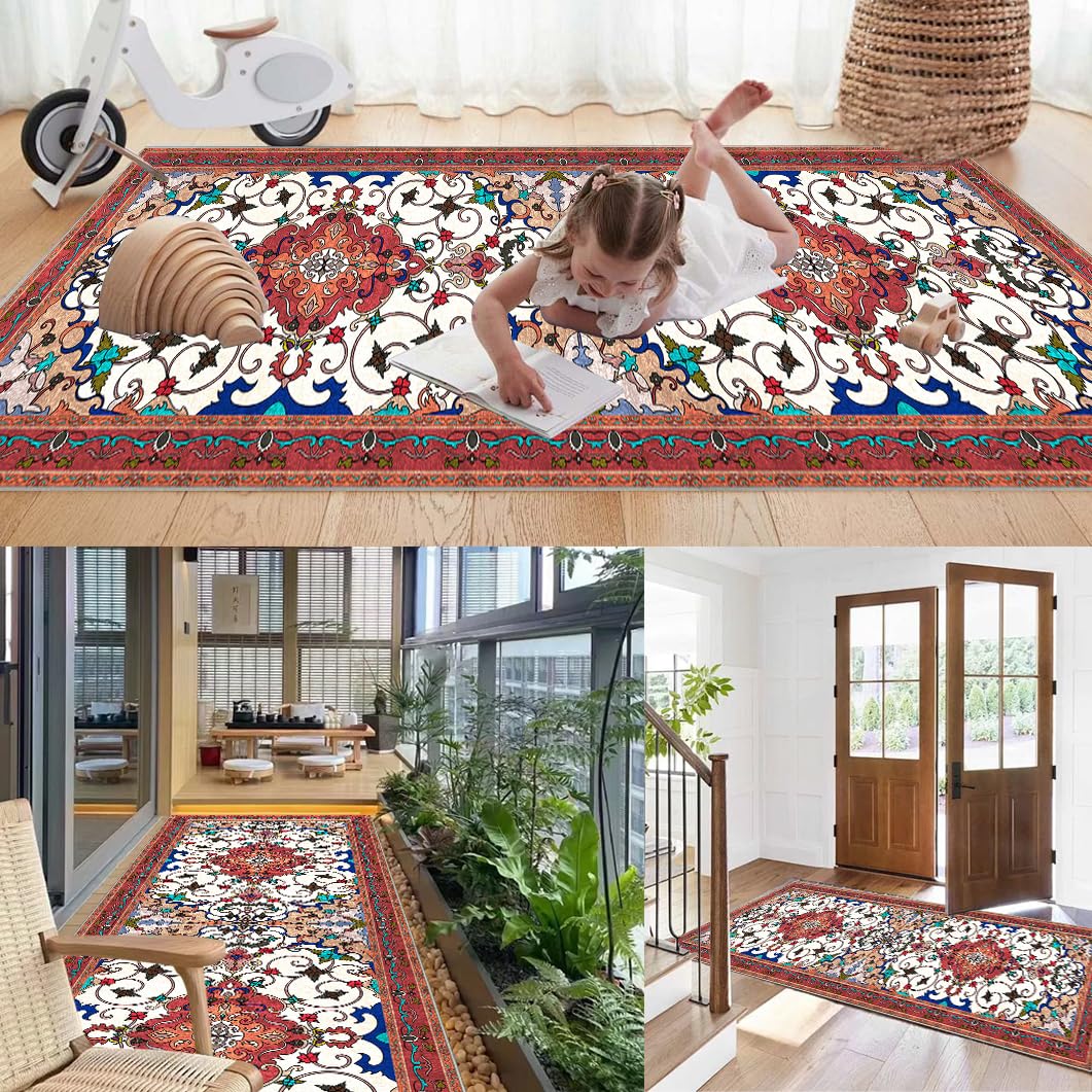 Teppich Läufer Flur - Waschbar & Rutschfest, 65x380cm