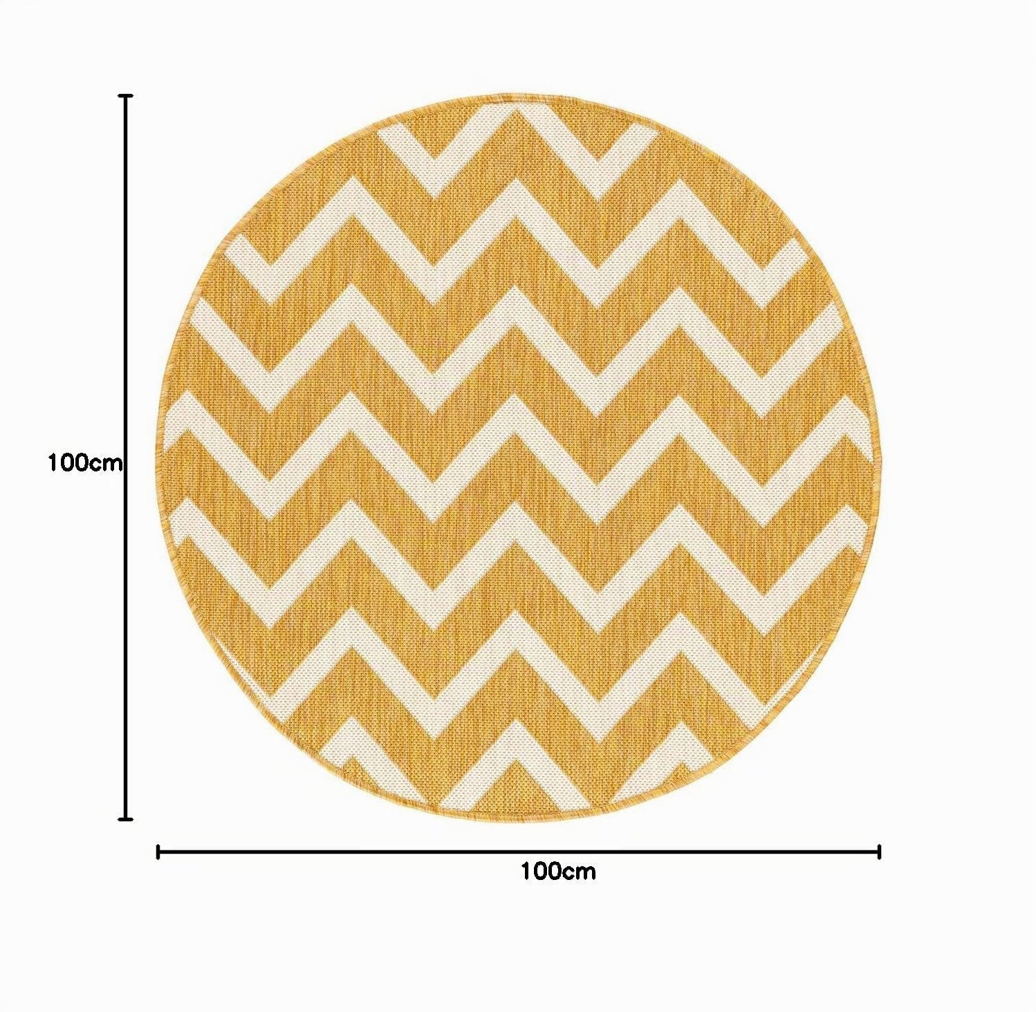 RugVista Capri Tapis intérieur et extérieur, Rond, Ø 100 cm, Jaune