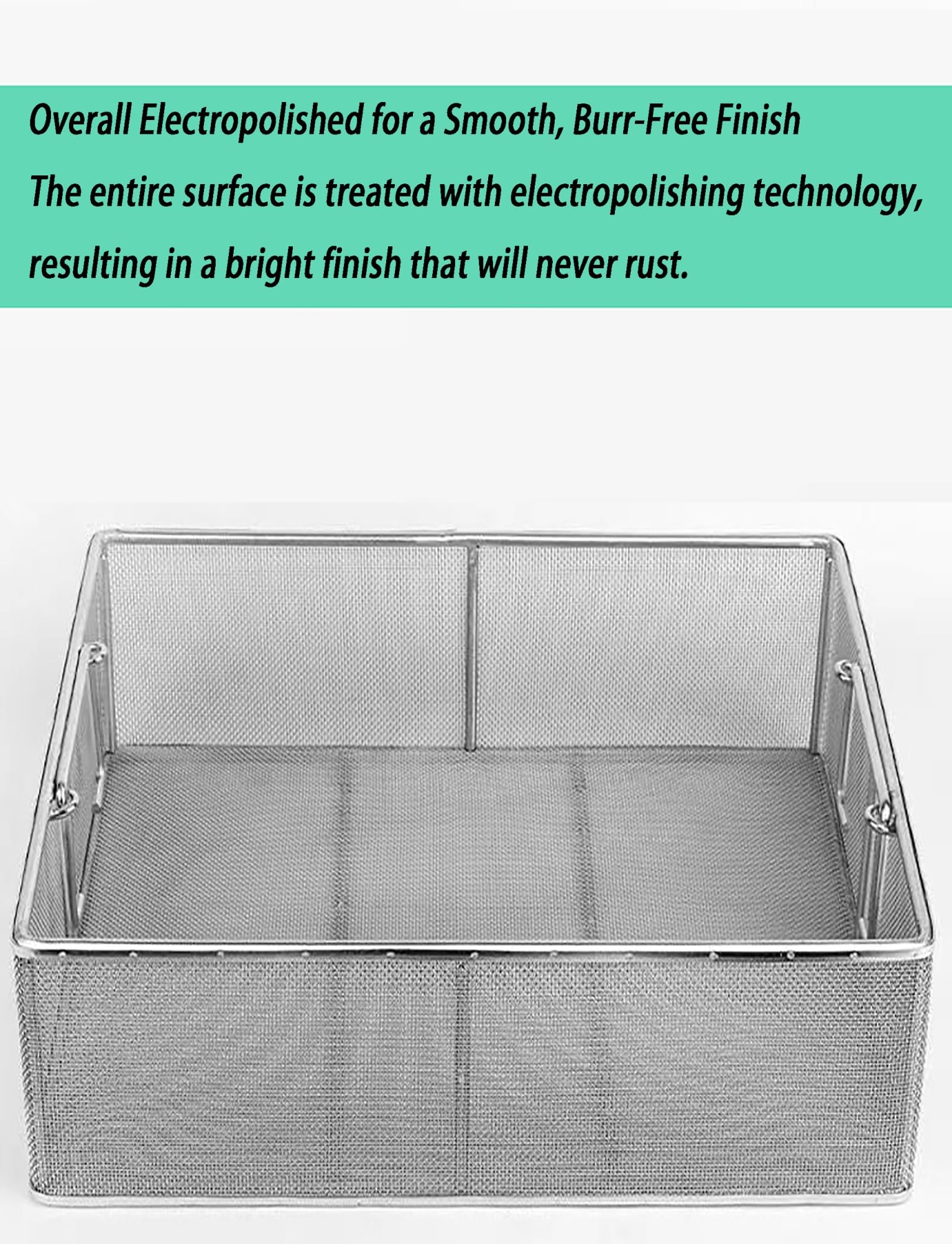 Cesta de malla de alambre de acero inoxidable, filtración y lavado industrial, filtro de malla fina para tamizado de laboratorio y limpieza de piezas, construcción duradera
