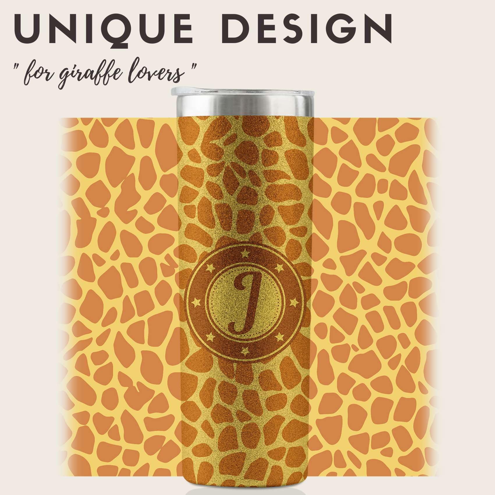Onebttl 20oz Giraffe Tumbler – Insulated Stainless Steel Cup With Lid & Straw, Perfect Gift For Giraffe Lovers - View #2