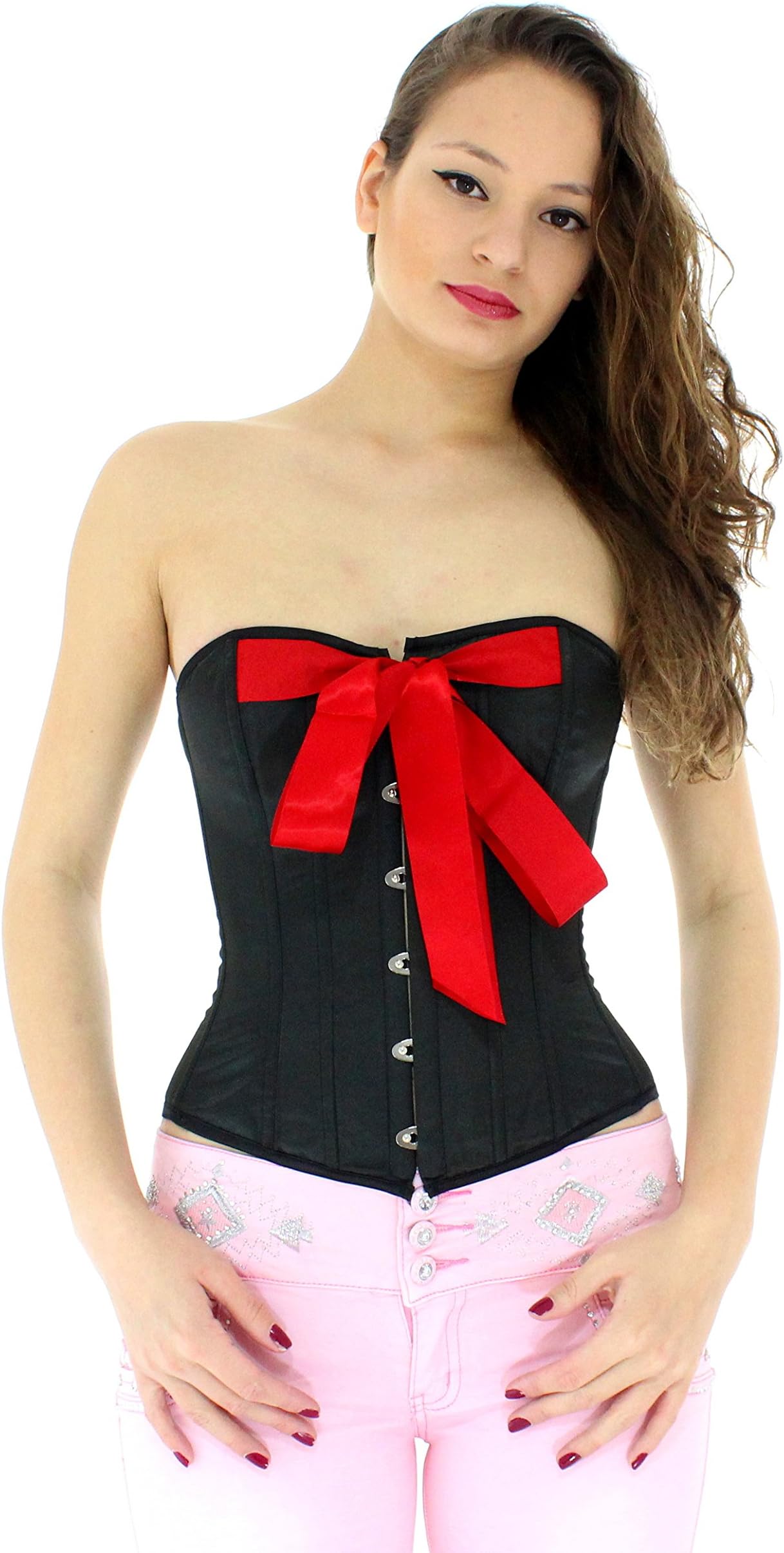 Black Corset Satin Overbust Bow,, Corsets, Corsets Corse Bustier, Corsage Bodice, Burlesque, corselet, Gorset, Corpete, Korsett, Corsets, CORSET élégant, Corsets, Lingerie, espartilho