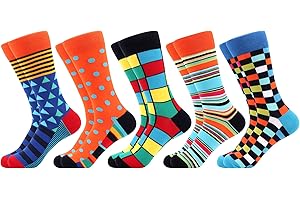 Essential Socks for Stylish Feet: Men's Dress Colorful Novelty Funny Casual Combed...