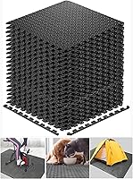 Walsai 20 SQ FT Interlocking EVA Foam Puzzle Mats for Home Gym, Yoga, Play - Black Non-Slip Floor Tiles
