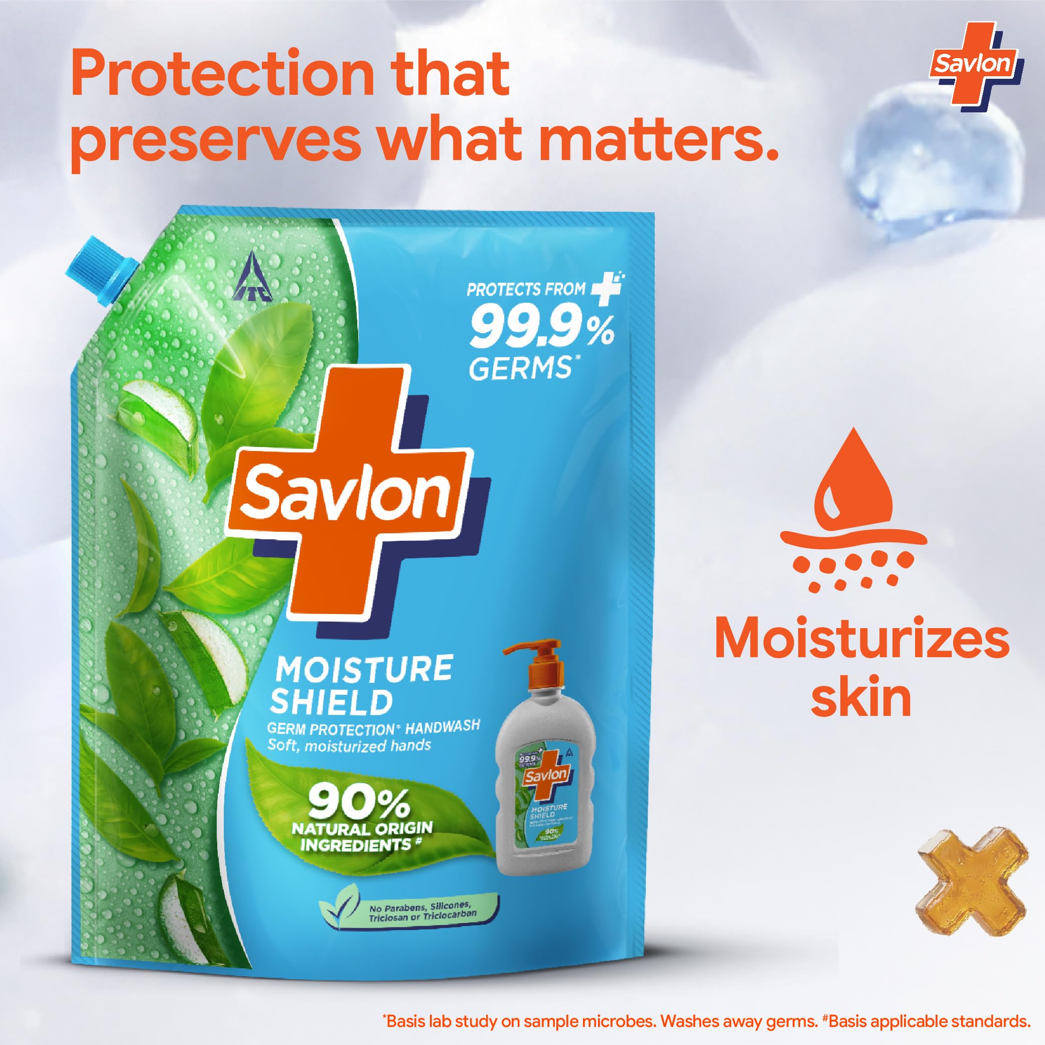Savlon Moisture Shield - Sacchetto di ricarica liquido per lavaggio a mano, protezione contro i germi, 1500 ml