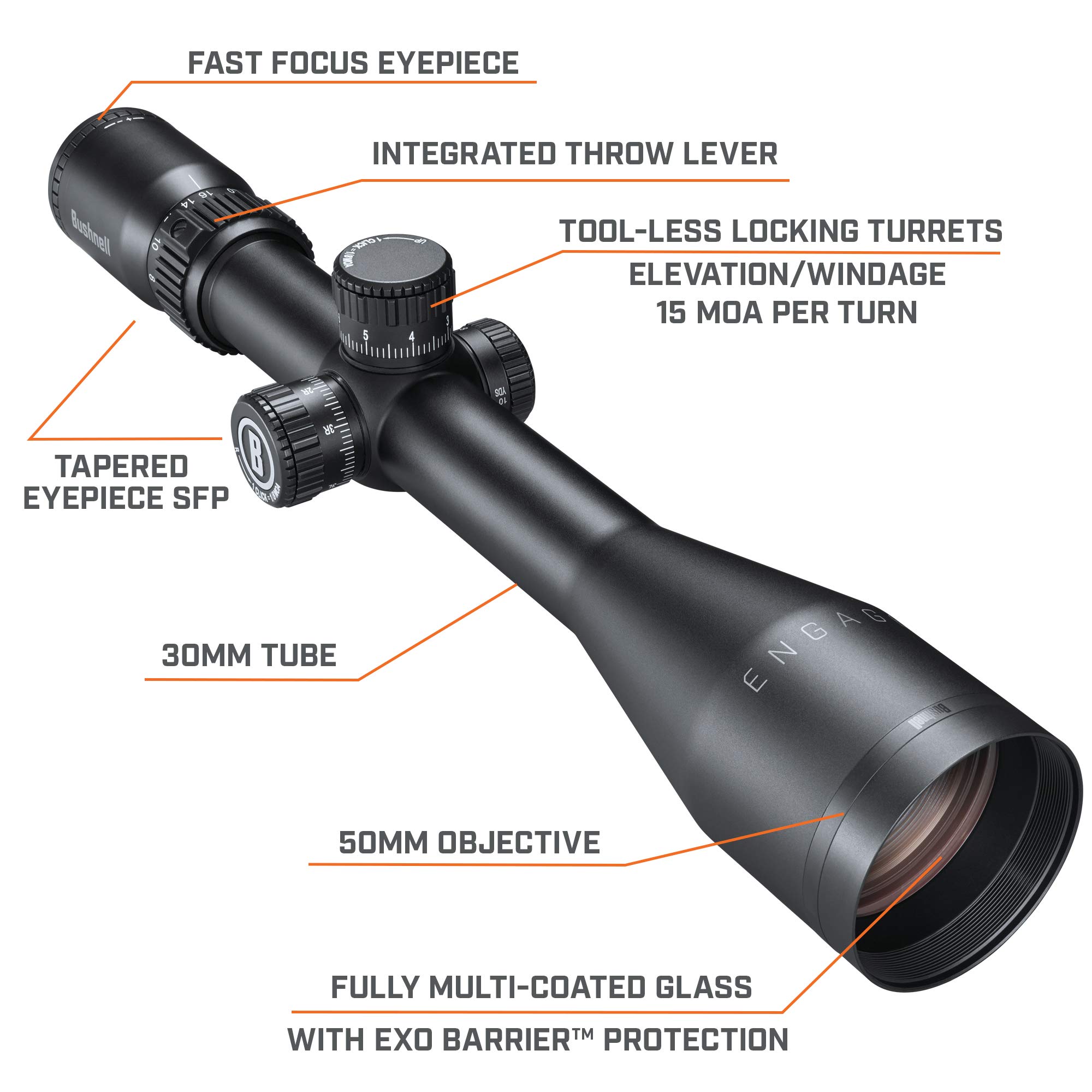 Lunette de visee 6-24x50 bushnell elite engage
