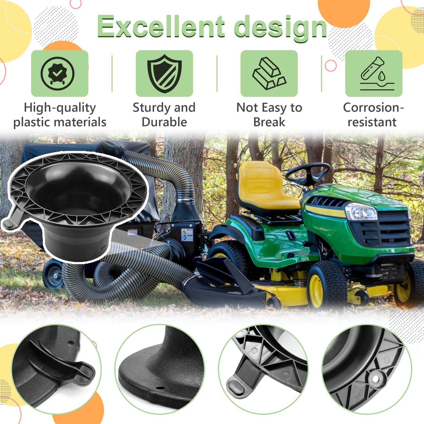 43791 - Adaptador de manguera de vacío para césped, piezas de aspiradora para aspiradoras Agri Fab Connect y mangueras de 5/6/7 pulgadas