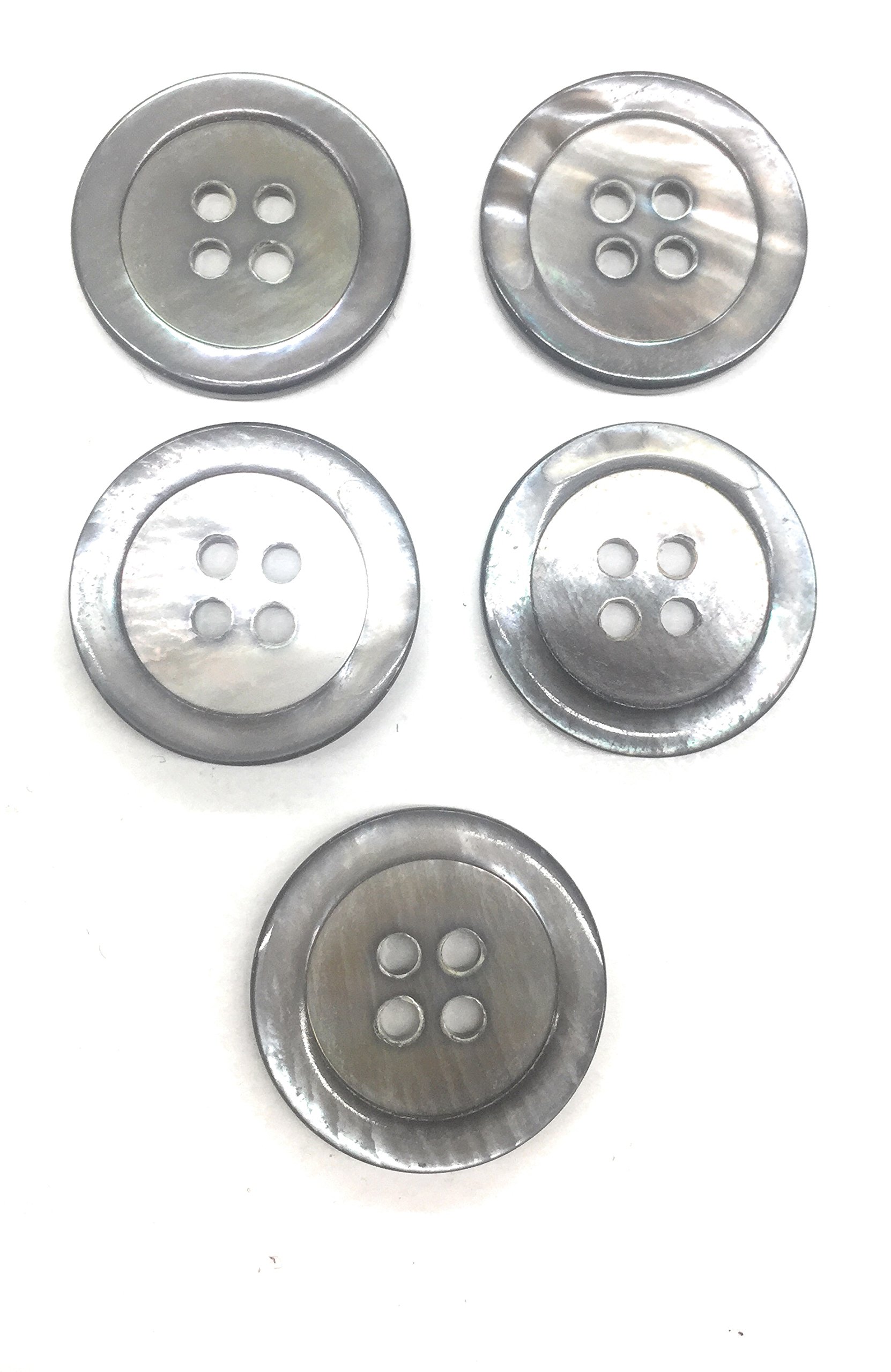 5 Premium Gray Mother of Pearl - Ocean Pearl Buttons Set- Grey Color Shell . Sportcoats, Suits, Dres Etcses