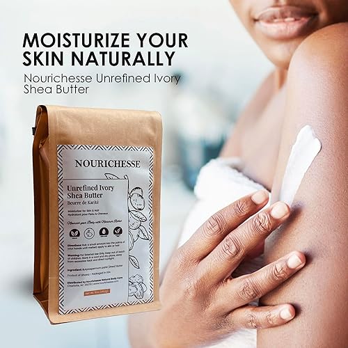 Miniatura 5 de Nourichesse Manteca de karité marfil sin refinar - Bloque de 1 libra (16 onzas), manteca de karité cruda 100% pura
