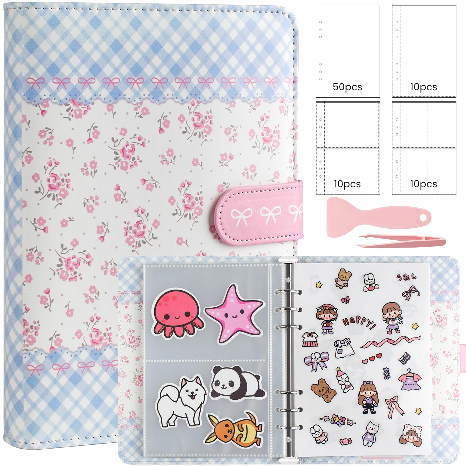 Album d'autocollants réutilisable A5 carnet de rangement stickers enfant