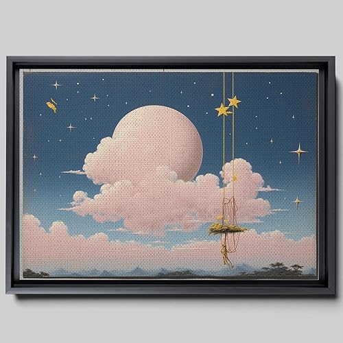 Boho Nursery Wall, cloud Wall Decor Prints Art, moon Art prints, Toddler Bedroom Bathroom Room Playroom Classroom Cute Modern Boho Print