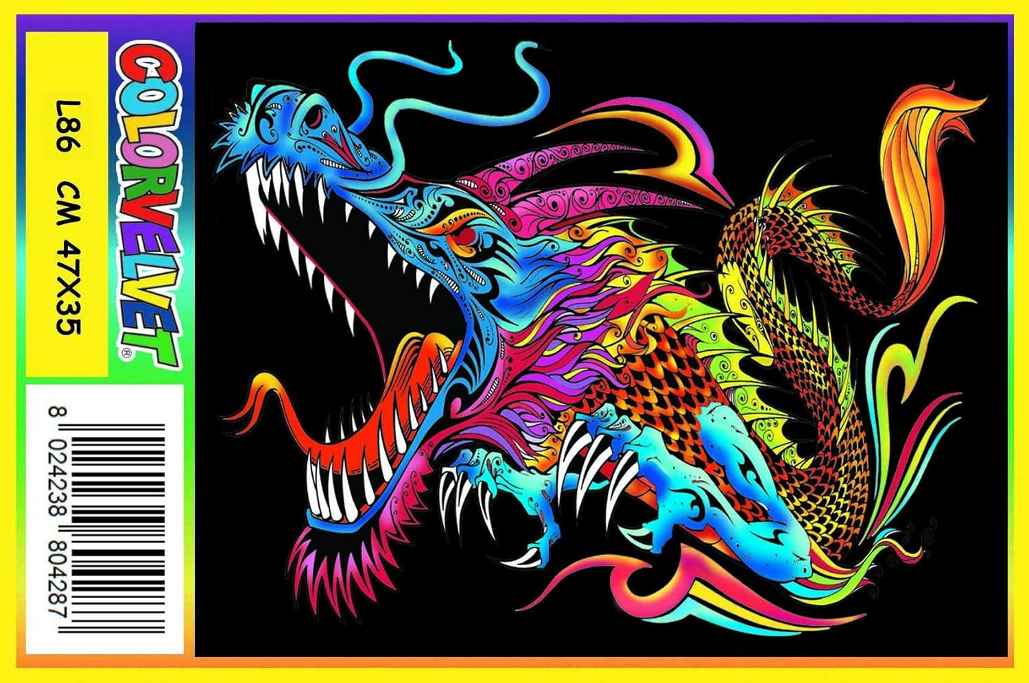 Colorvelvet 47 x 35 cm Dragon Drawing Colouring System (Large, Multi-Colour)