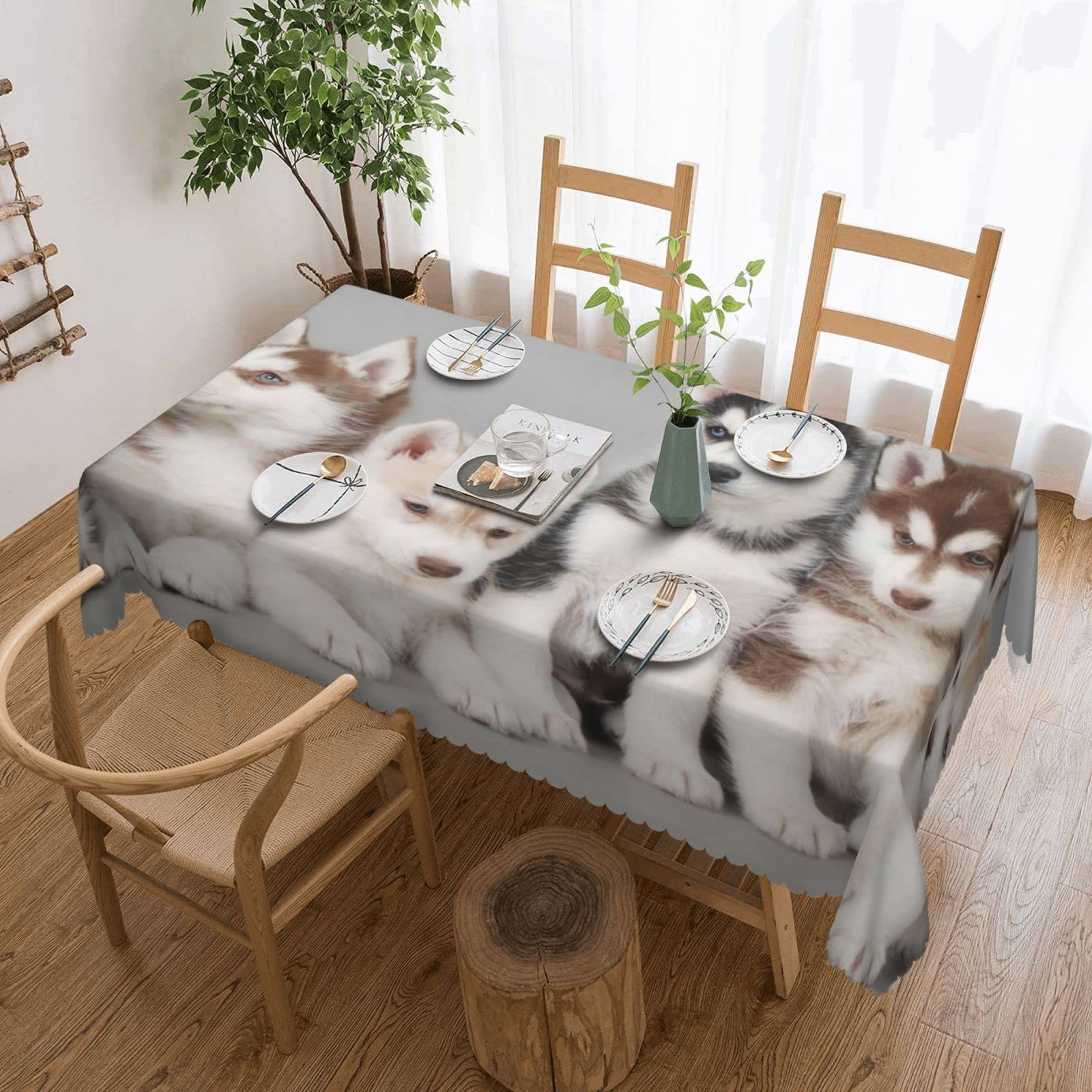 Nappe Husky rectangulaire 137x183 lavable et anti-poussière pour table