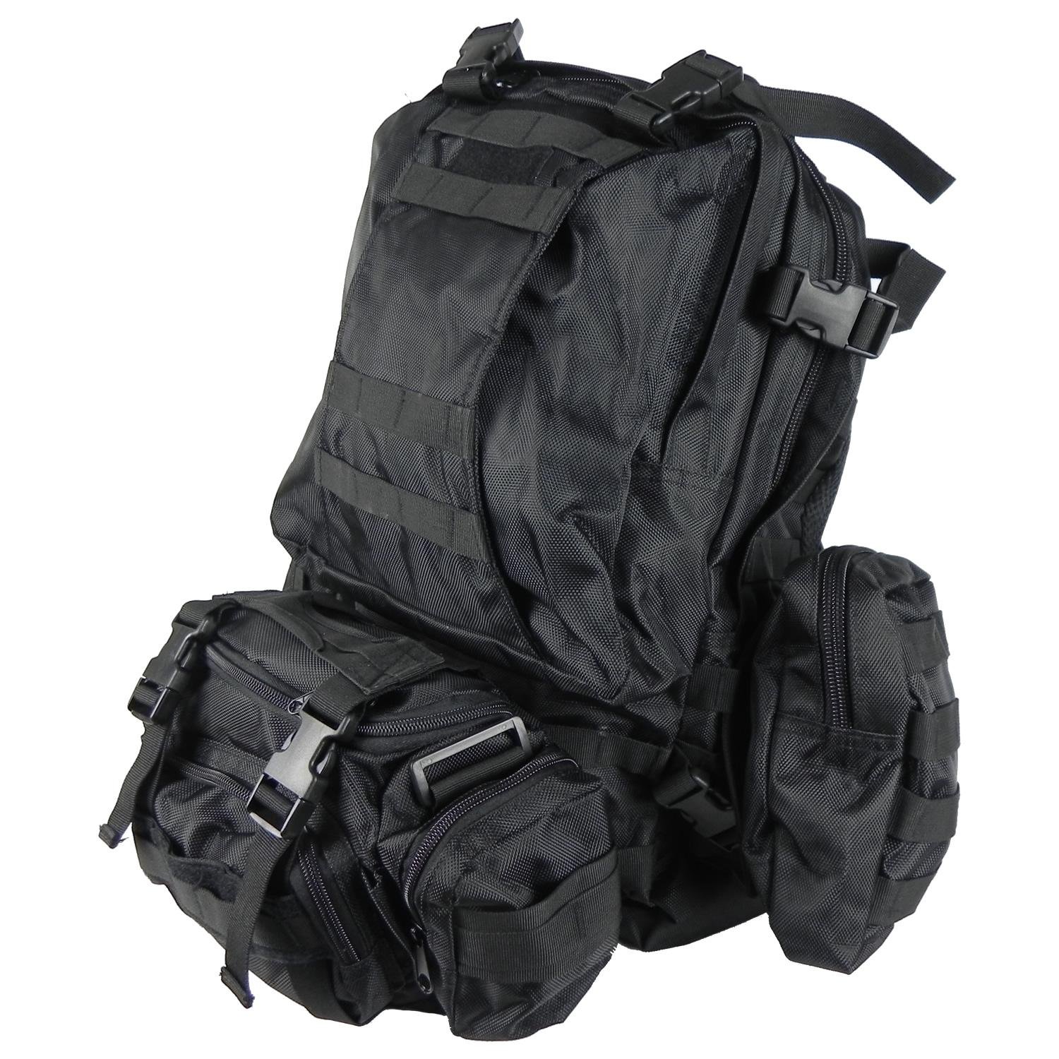 3 Day Assault Pack Black - Special Ops Tactical Backpack β 21β Military MOLLE Combat Rucksack