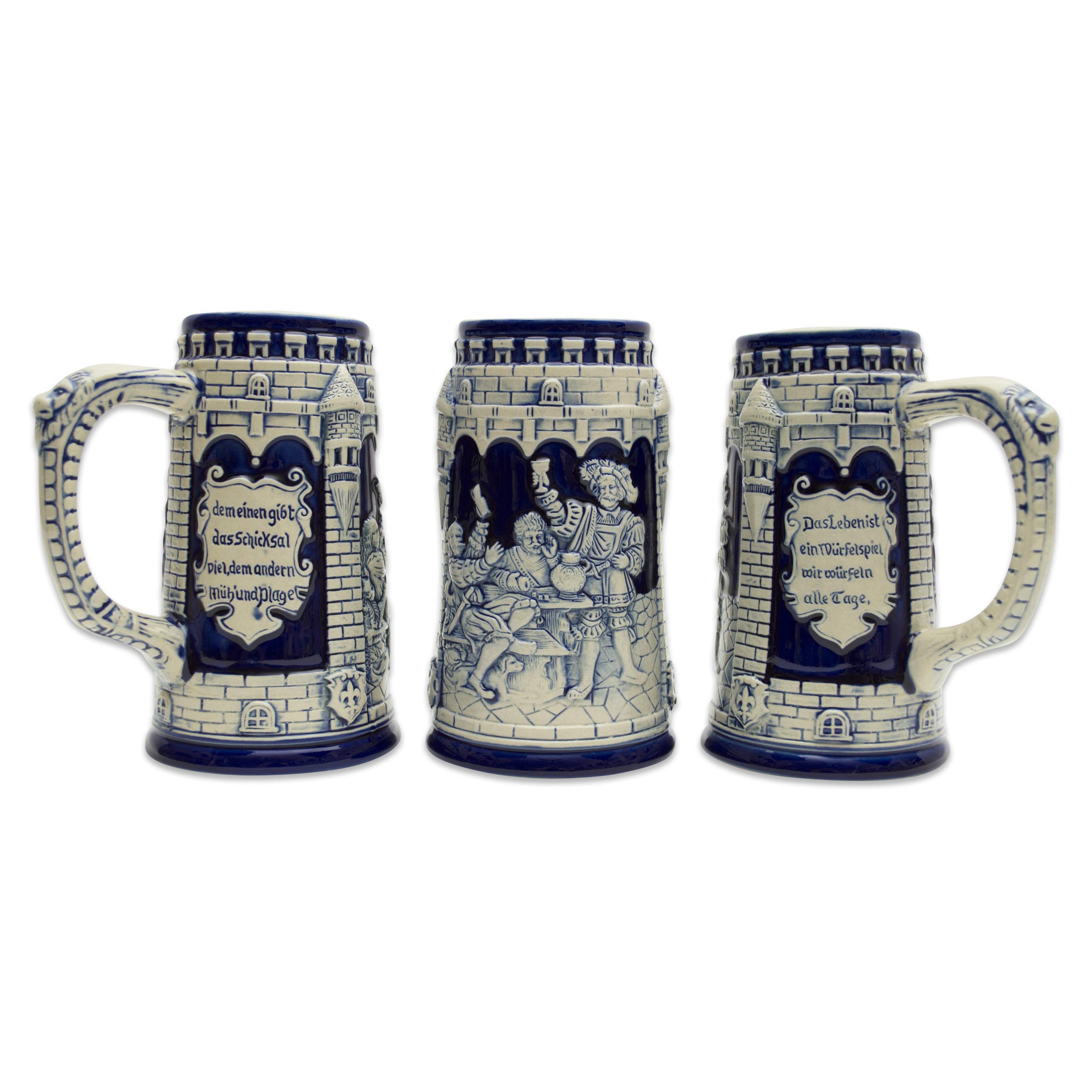 German Castle Beer Stein - Collectible Cobalt Blue -6 German Castle Beer Stein - Collectible Cobalt Blue -6