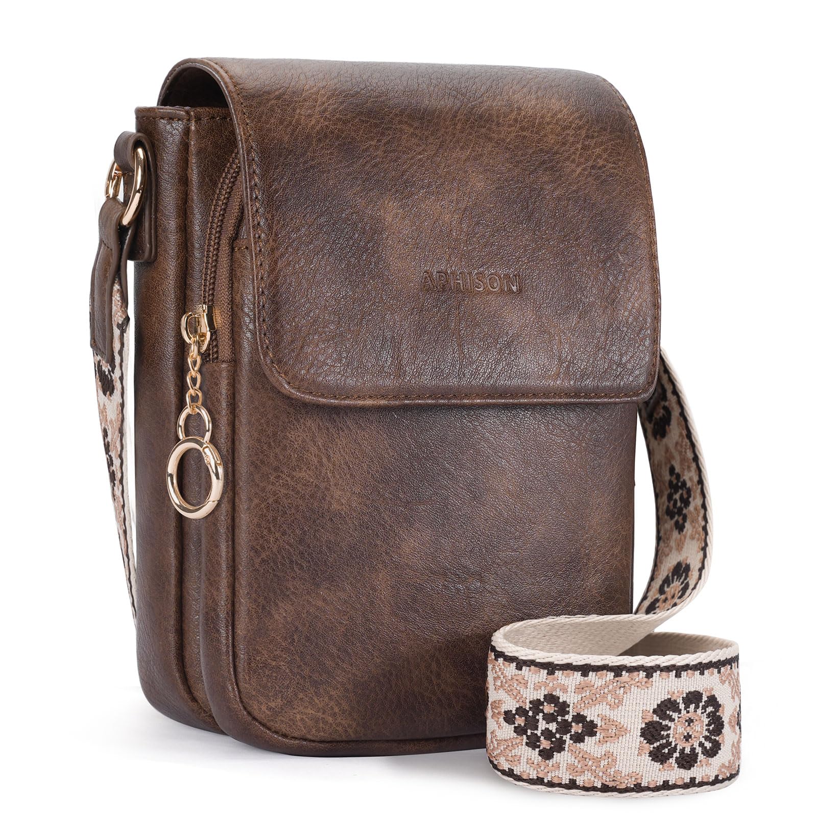 APHISONSmall Crossbody Bags for Women Trendy, Leather Phone Wallet Purses  Handbags Card Slots with Adjustable Guitar Strap