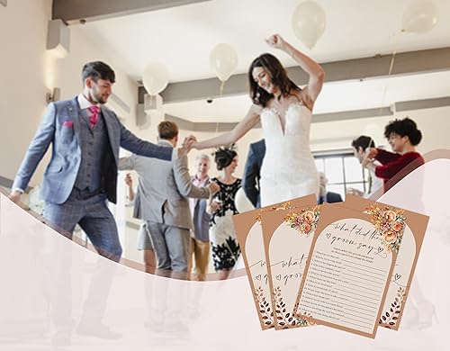 Miniatura 4 de What Did The Groom Say - Juego de despedida de soltera, tarjeta de juego de despedida de soltera de flores naranjas rústicas, juegos de despedida de