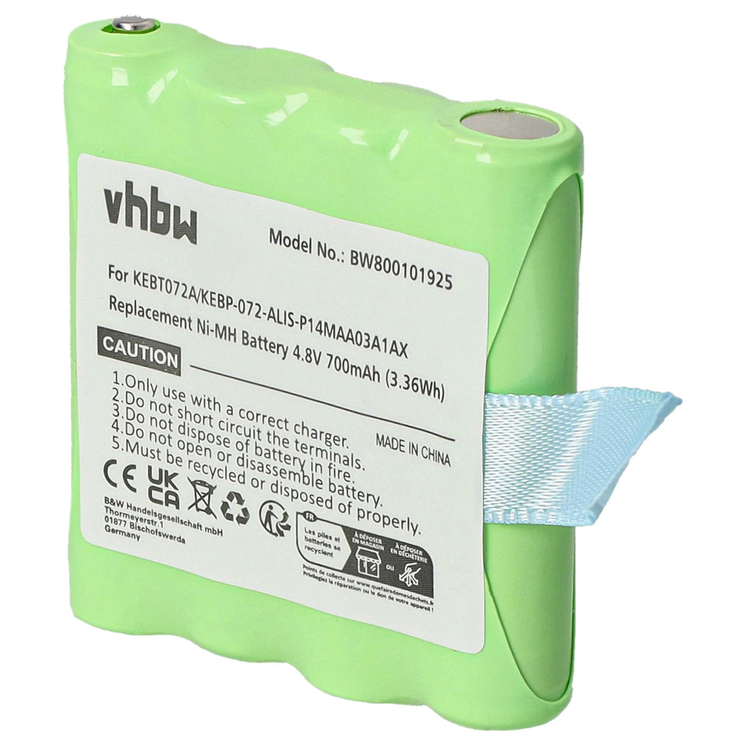 vhbw 5 x bateria kompatybilna z Motorola TLKR T4, T5, T50, T6, T3, T80, T60, T61, T7, T8 radio (700 mAh, 4,8 V, NiMH)