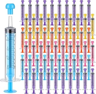 100 Pieces Measurement Syringe with Cap Individually Sealed Cap Colorful Plastic Syringe Measuring Tools Without Needle Liquid Syringe for Scientific Labs, Feeding, Refilling, 5 Colors (10 ml)