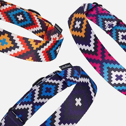Miniatura 5 de CollarDirect Aztec Martingale - Collar de entrenamiento de nailon resistente con patrón tribal de seguridad, tamaño grande, mediano y pequeño