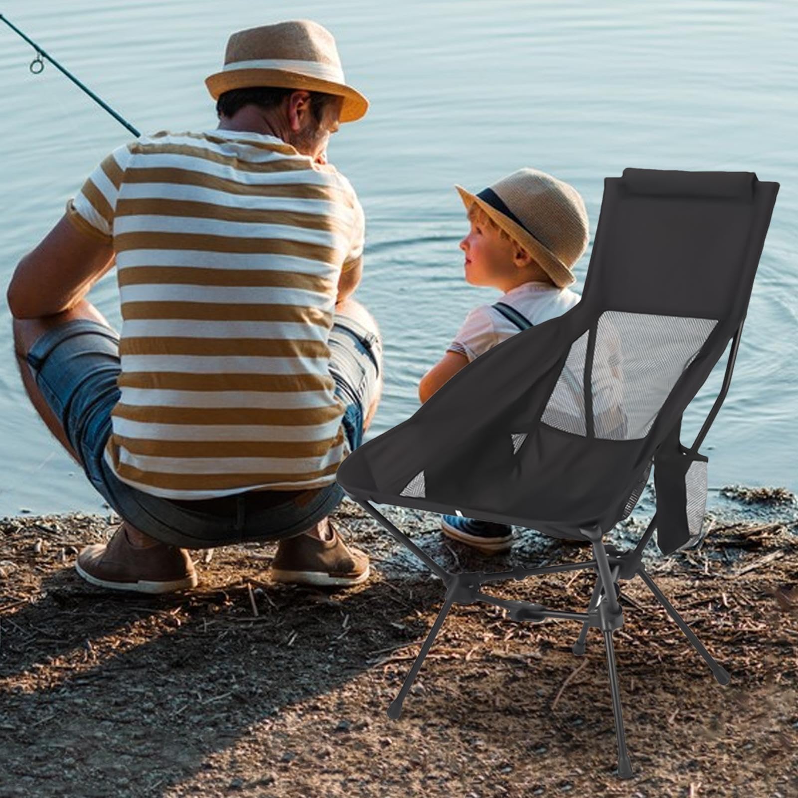 Sedie da Campeggio Sedie da Campeggio Pieghevole Sedia Portatile Escursionismo Sedile Compatto Ultra Leggero Pieghevole con Supporto Testa per Escursioni Spiaggia | Seggiolino Compatto Pieghevole Con Supporto Per La Testa Ideale Per Trekking Spiaggia Viag