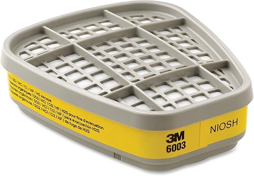 3M 6003 6003 Cartucho respirador para ciertos vapores orgánicos y gases ácidos, paquete de 2