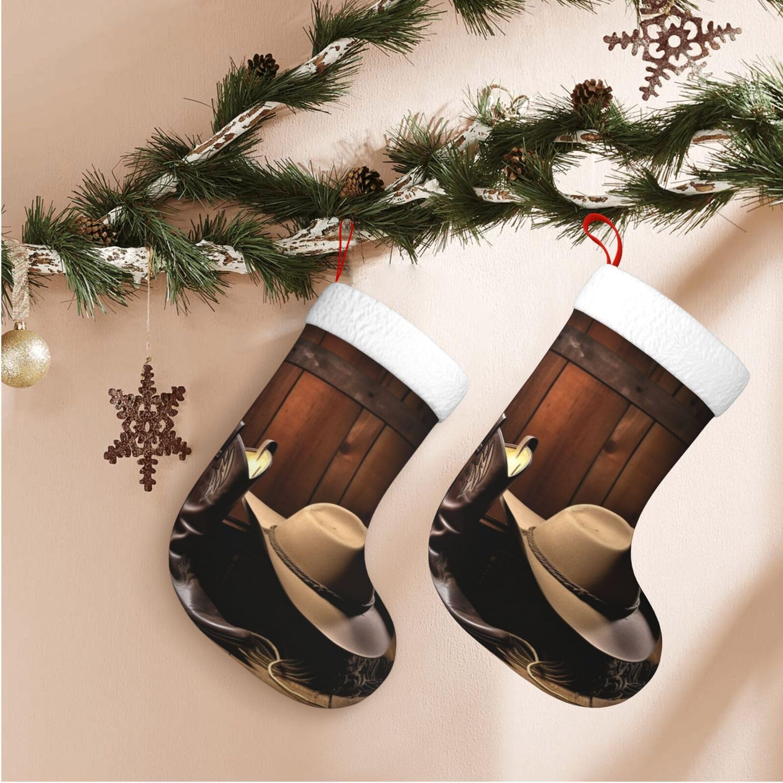 Western christmas stockings personalized Clearance