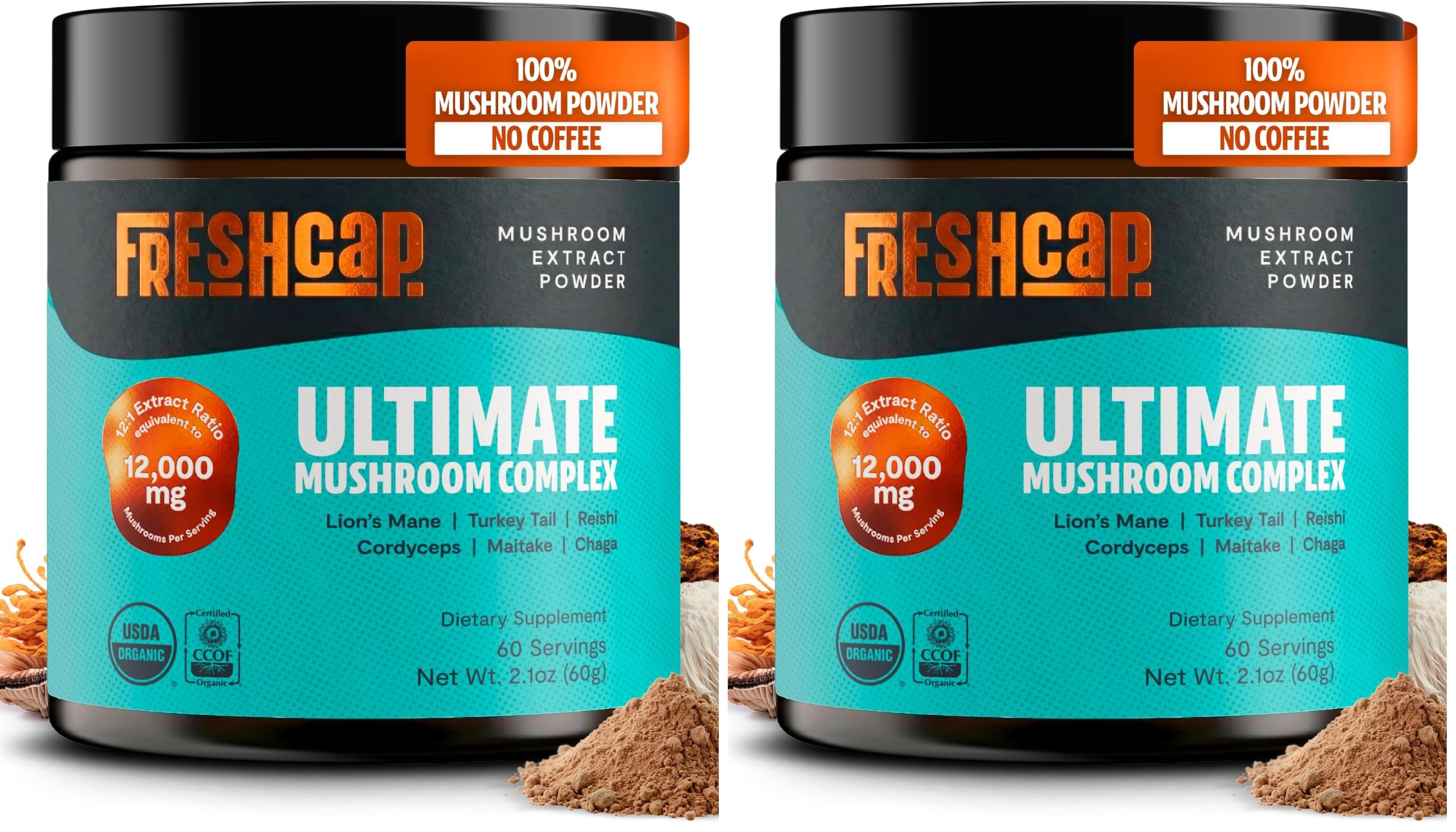 FreshCap Mushrooms Powder - Ultimate Mushroom Complex, 60 Servings — Amazon image 14