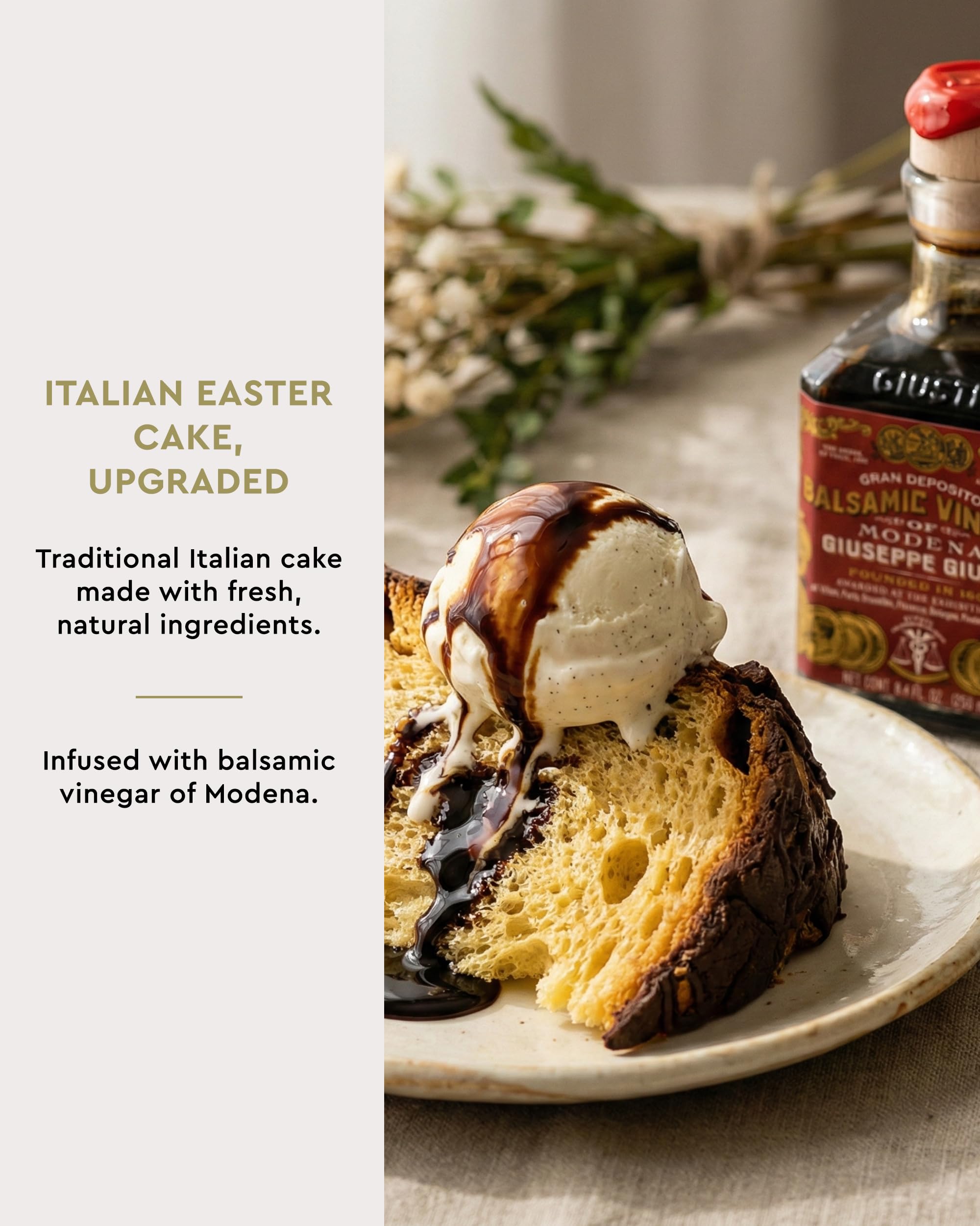 Giusti - Colomba con Aceto Balsamico di Modena IGP e Glassa al Cioccolato Fondente - 1kg