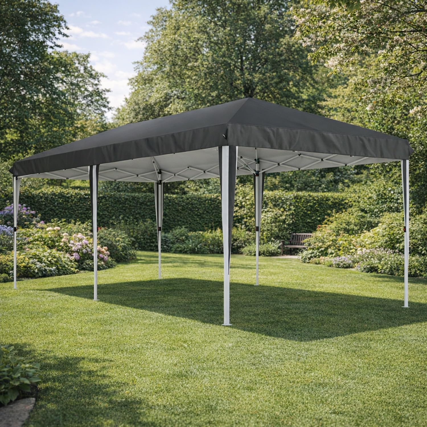 Gazebo Con Pareti Laterali Finestre E Porte Removibili Pieghevole Impermeabile Altezza Regolabile Struttura Pop Up Resistente In Metallo Pergolato Per Giardino Eventi Feste E Catering 3x6 Metri Nero