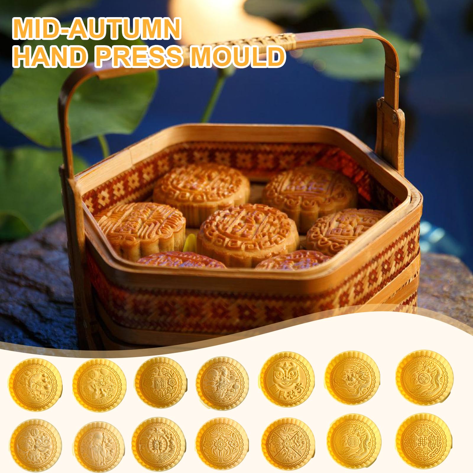 Kuchenform mit traditionellem Muster, Kuchendekoration, Werkzeug, Kekse, Dessert, Handpresse, Gebäckform, Backzubehör, 2 Stück