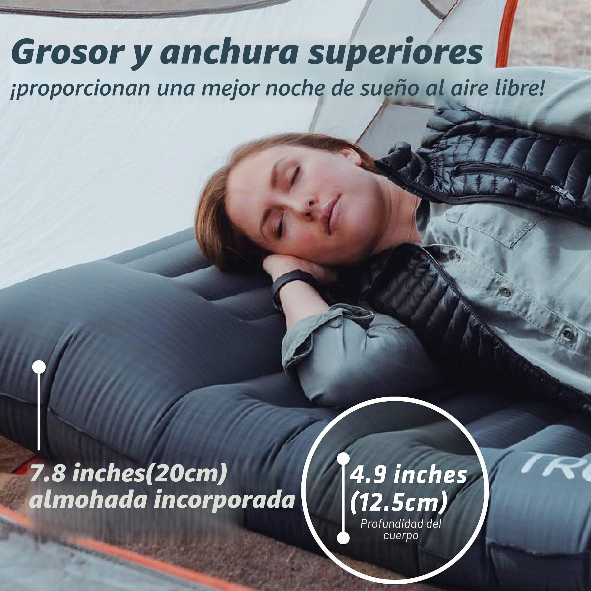 TREKOLOGY Esterilla de Camping autoinflable, colchoneta de Dormir para Dormir, colchón Inflable de Camping, colchón autoinflable, Ultraligero, colchoneta de Dormir Inflable, 186 cm x 76 cm x 12,5 cm