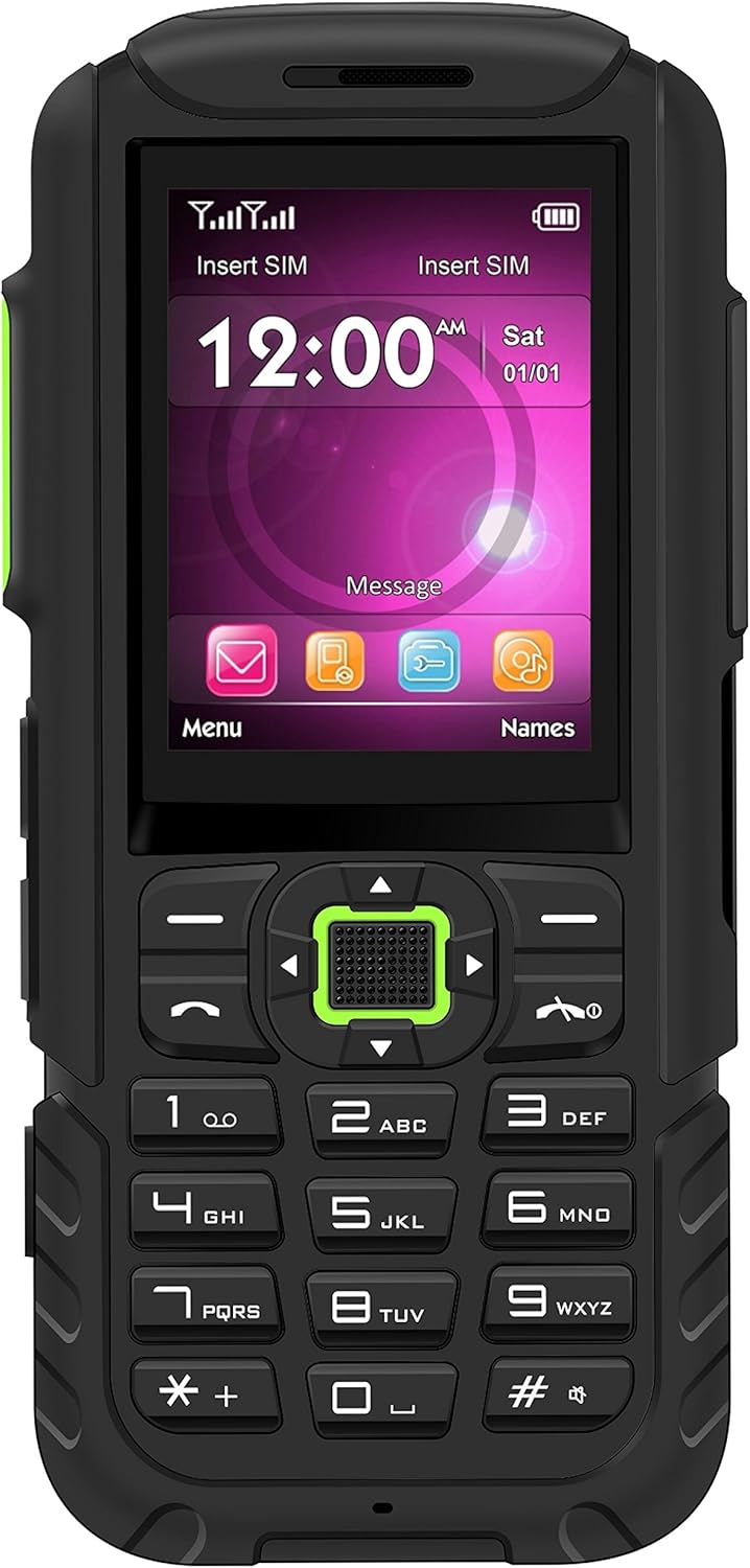 Depan view of BLU Tank Mega T570 displaying the screen and physical keypad