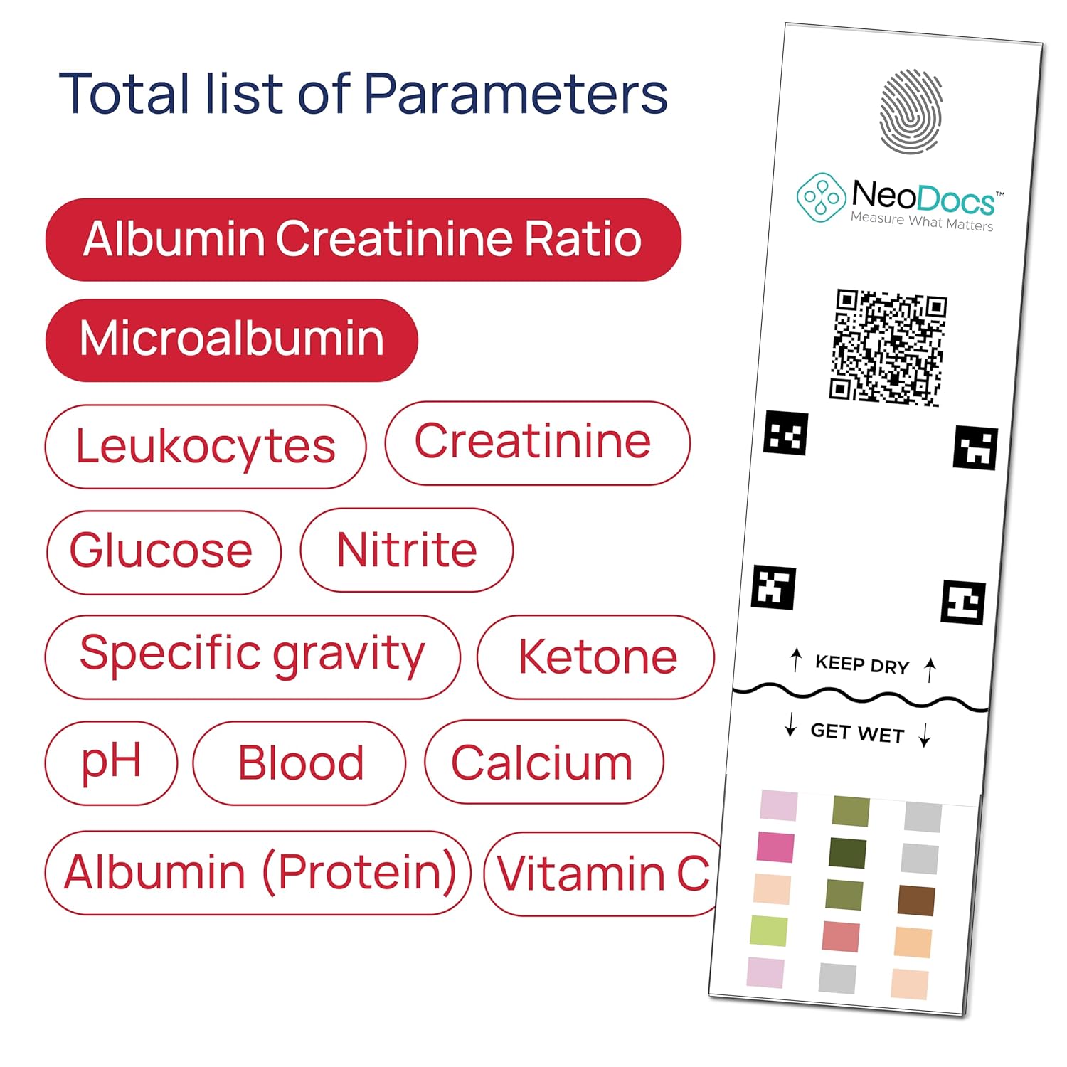 Neodox Kidney Wellness Urine Test for Diabetes Care and Blood Pressure | For patients on kidney creatinine medicine. Track UACR, protein, urine creatinine, ketones, pH, etc. Pack of 3 Neodox Kidney Wellness Urine Test for Diabetes Care and Blood Pressure | For patients on kidney creatinine medicine. Track UACR, protein, urine creatinine, ketones, pH, etc. Pack of 3
