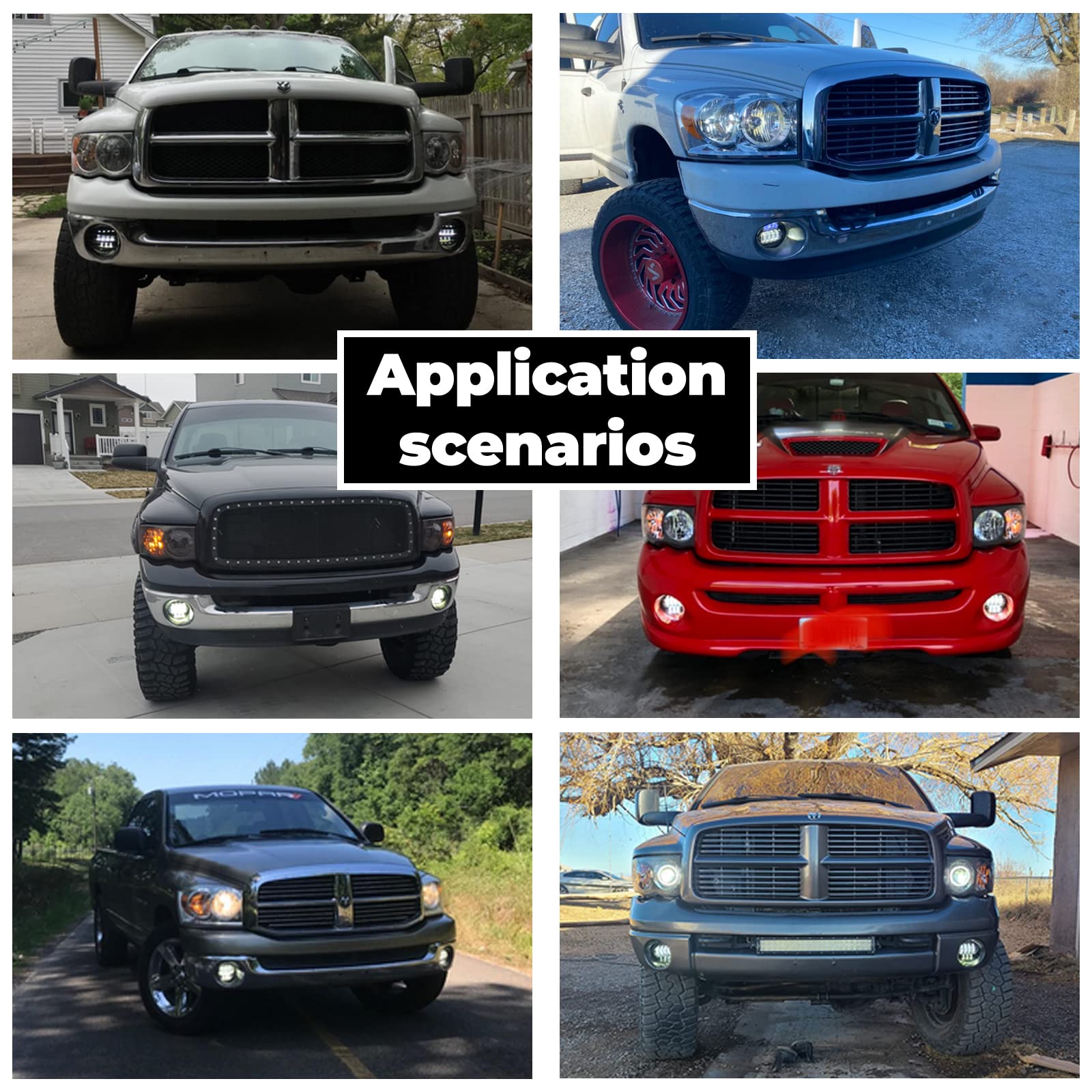 WOLUEN Dodge Ram 1500 LED Fog Light - DOT Approved Super Bright LED Fog Lights for 2002-2008 Dodge Ram 1500 2003-2009 Ram 2500 3500 2004-2006 Durango Truck 2003 2004 2005 2006 2007 2008 2009