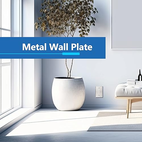 Vista 98 de LIDER Placa de pared de metal en blanco, cubierta de salida de acero inoxidable, resistente a la corrosión, tamaño mediano de 1 banda, 4.88 x 3.11